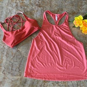 Lululemon Free to Be Strappy Bra Top & NWOT Fabletics Racerback Tank Top Set Sm